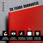 STEPLO (Glossy Red) Easy-To-Install Glass Board For Kids Wall - Image 2