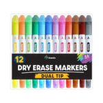 Inamio (Dual-Tip) Non-Toxic Whiteboard Markers for Kids - Pack of 12