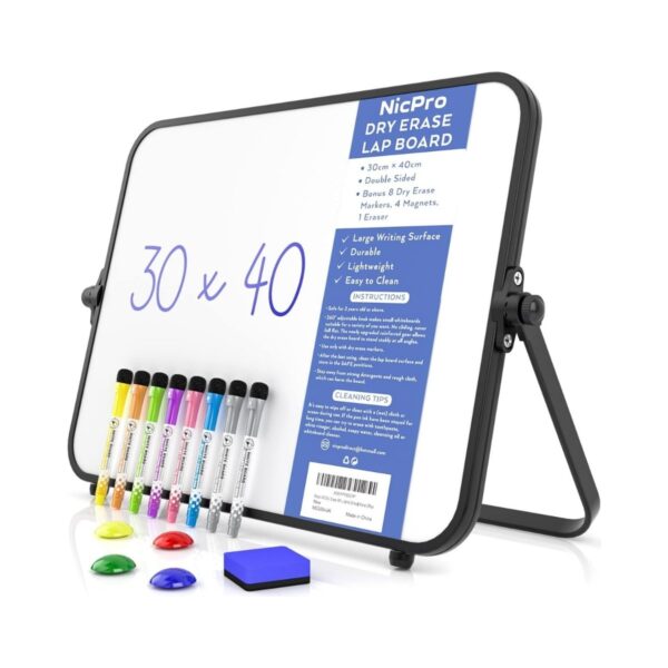 Magnetic Foldable Whiteboard With Stand For Kids - 12 x 16 Inch