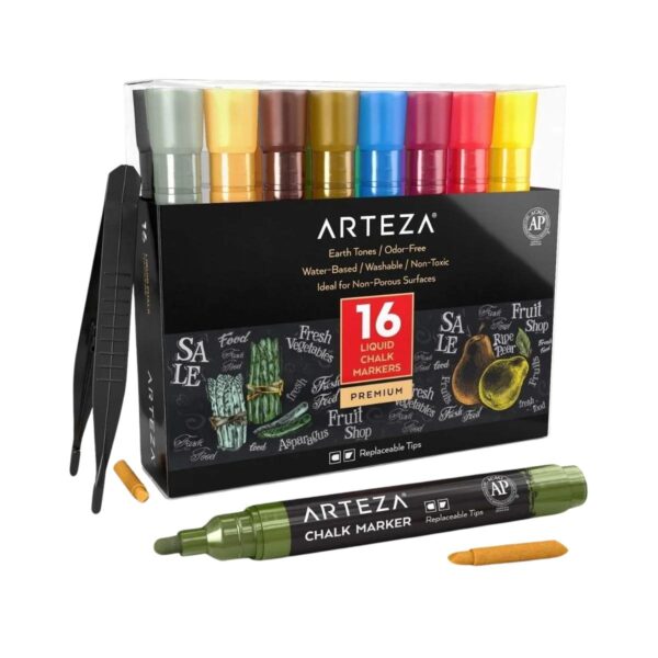 ARTEZA (Pastel) Liquid Chalk Pens Blackboard (Pack of 16)