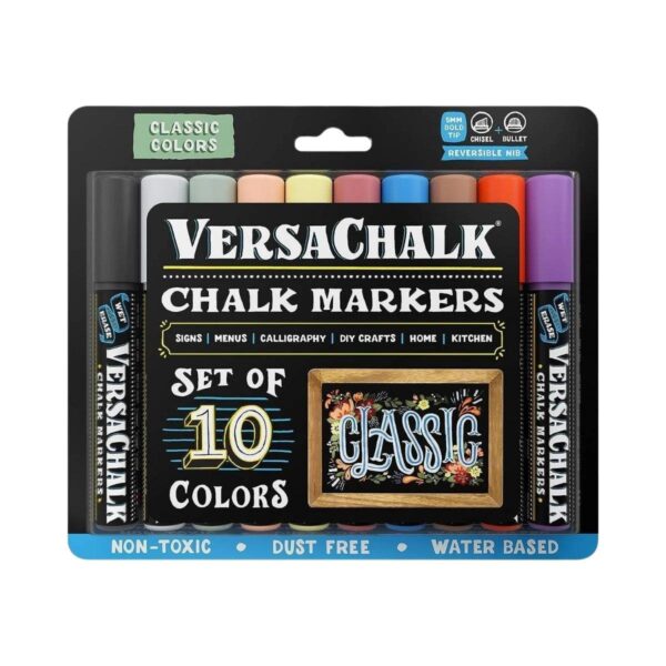 VersaChalk (Bold Tip/ 5mm) Chalk Marker Pens (Pack of 10)