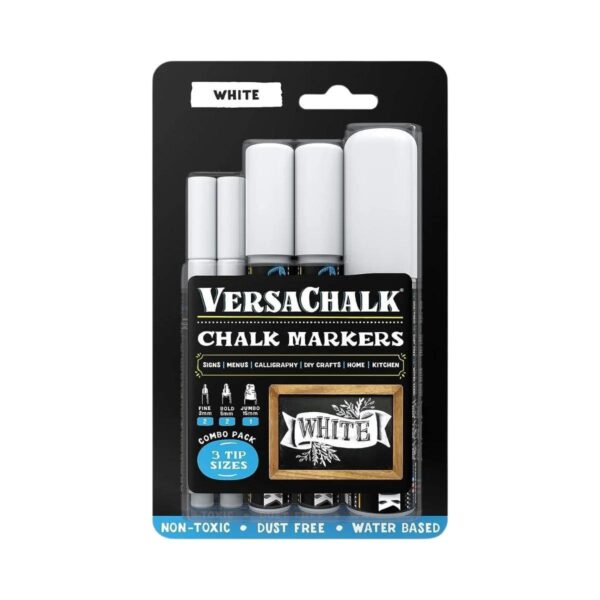 VersaChalk (Combo Set) White Chalkboard Chalk/ Glass Markers (Pack of 5)