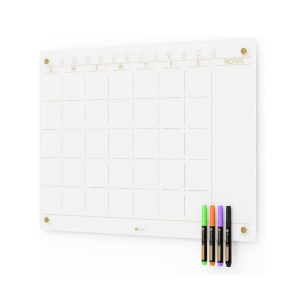 Magnetic Monthly Glassboards Planner For Kids -17 x 24 Inch